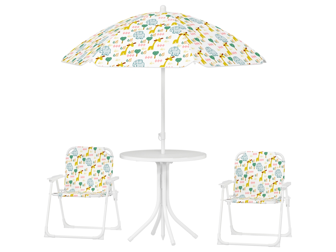Para Jardim E Crianças: Conjunto De Mesa E Cadeiras Branco