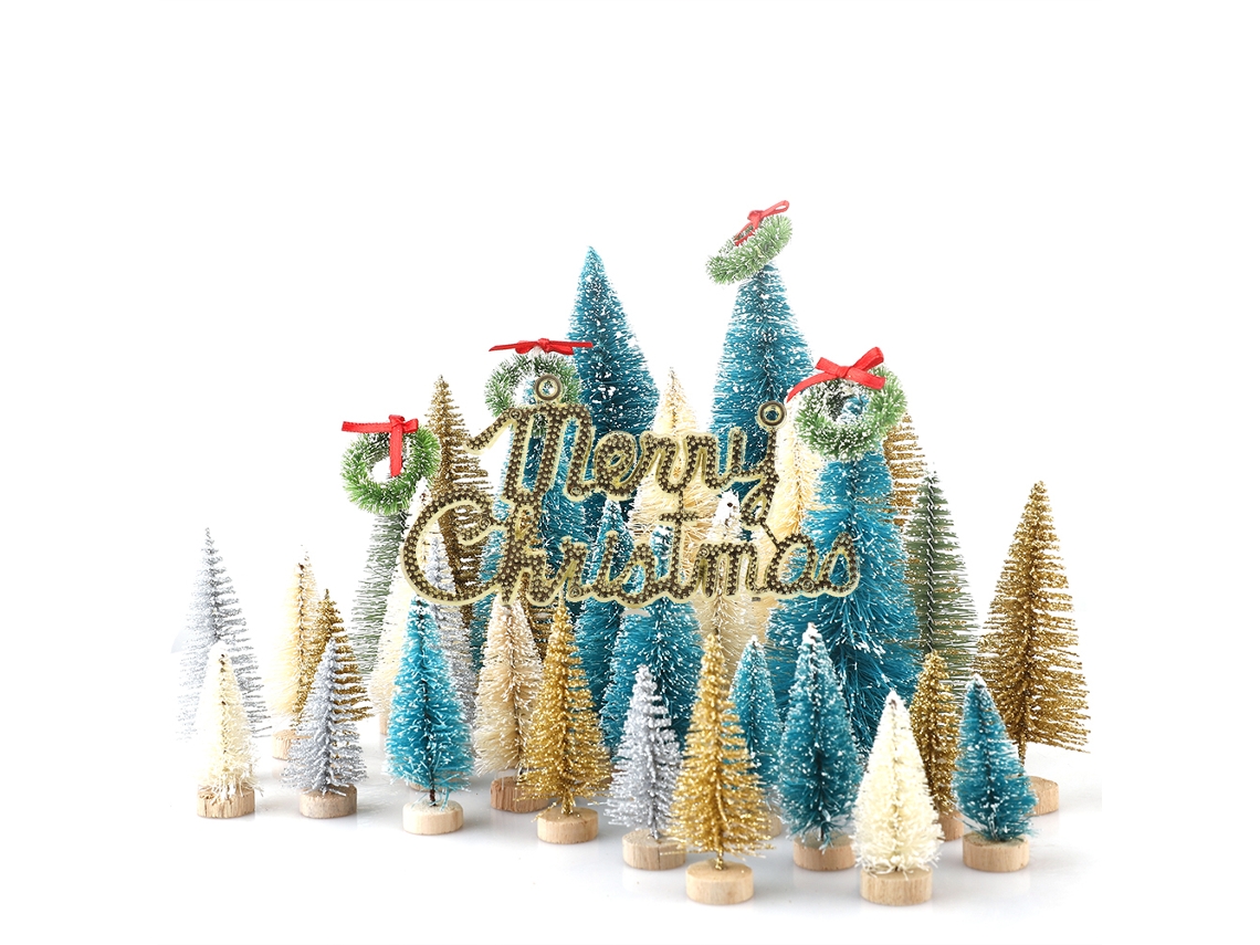Árvore De Natal Com 36 Peças Miniaturas Multicoloridas