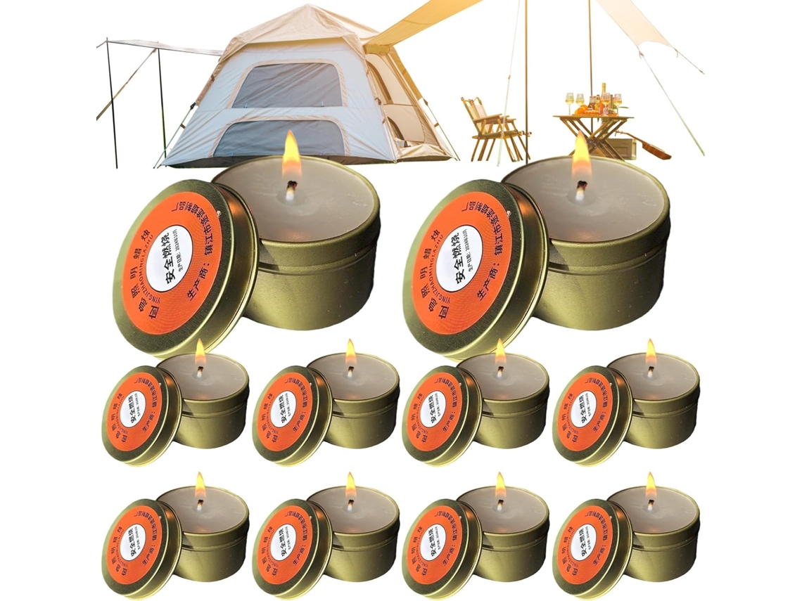 Pacote Com 10 Velas De Sobrevivência De Longa Duração E Sem Fumaça Para Uso Durante Quedas De Energi Gokoco