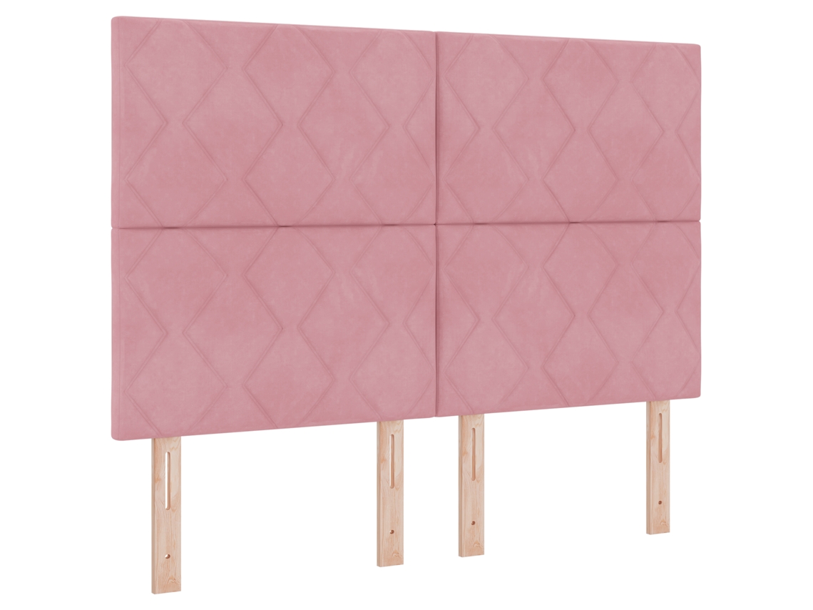 Colchão De Cama Pocket Spring De Veludo Vidaxl Rosa Fabric (160x200 Cm)