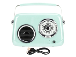 Caixa de Som Bluetooth Retrô Portátil, Áudio Hifi, Estilo Rádio Antigo, para Festas e Exterior, Verde AQUAFORGE
