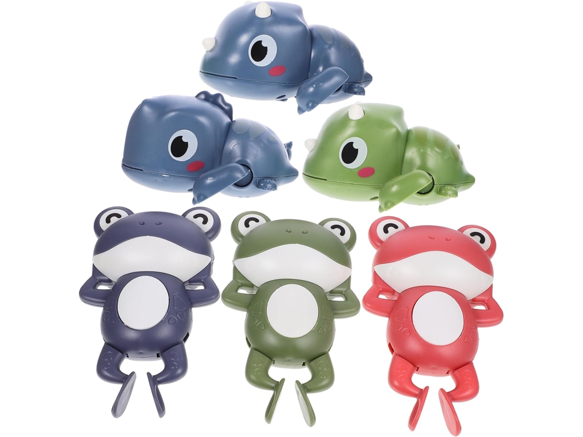 Conjunto de 6 Brinquedos de Corda para Banho, com Dinossauros Divertidos, CHABERLU