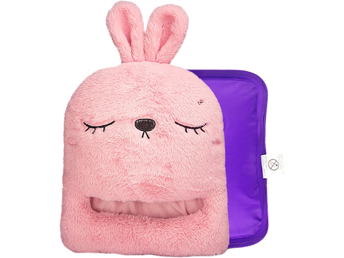 Aquecedor De Pés Elétrico, Pelúcia Macia, Almofada De Aquecimento Para O Inverno, Coelho Rosa