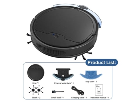 Aspirador de Pó Robô 3 em 1, Varre, Esfrega, Pisos, Carpetes e Pisos Molhados, Aplicativo Inteligente com Wi fi SUNNY SPACES