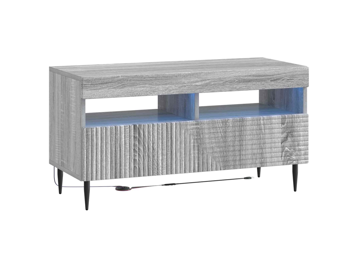Vidaxl Gabinete De Tv Led Sonoma Cinzento Derivados De Madeira