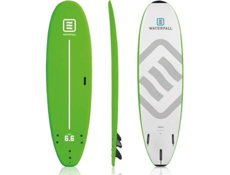 Prancha de Surf Softtop Waterfall Rise 6'' Com 3 Stringers Um Leash E 3 Quilhas (Verde)