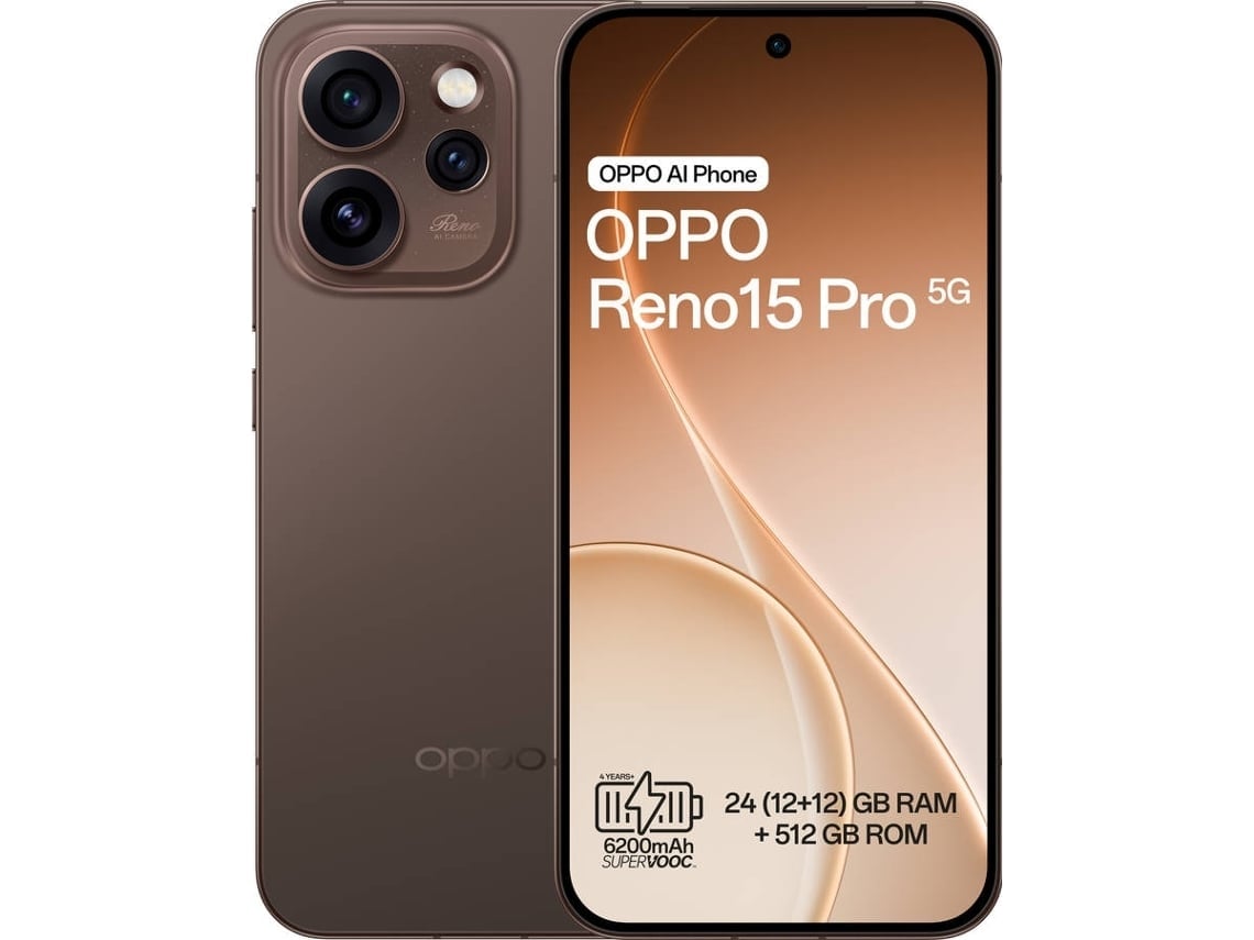 Smartphone OPPO Reno 15 Pro 5G (Outlet Grade A - 6.32'' - 12 GB - 512 GB - Preto Mocha)