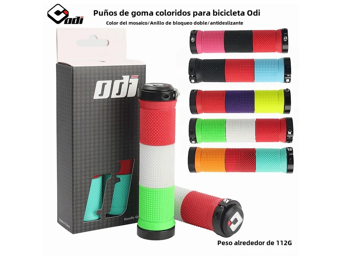 Odi Antiderrapante À Prova De Choque Mtb Bmx Bike Guidão Manopla De Borracha Macia Durável Anel De Travamento Duplo Coloridovayotoy