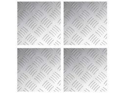 Degrau Quadrado 4 Peças Prateado 20 X 20 Cm Alumínio MAISON EXCLUSIVE