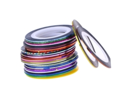 Conjunto de 90 Rolos de Fita Adesiva para Nail Art em Cores Sortidas e Dispensador de Rolo Compacto. GOKOCO