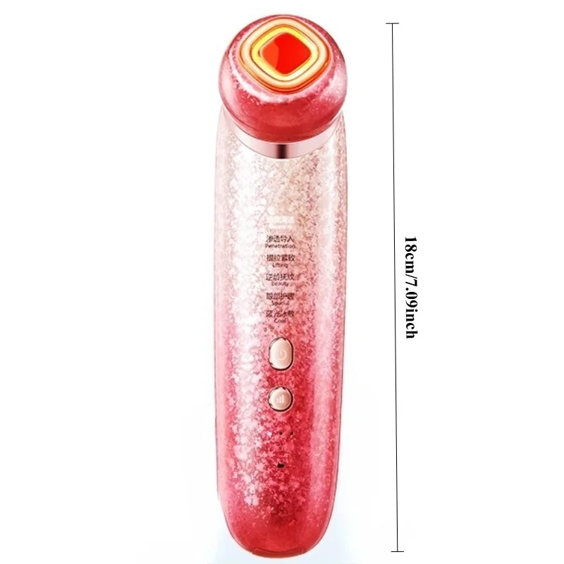 (vermelho) Massageador Facial Microcorrente com Efeito Lifting