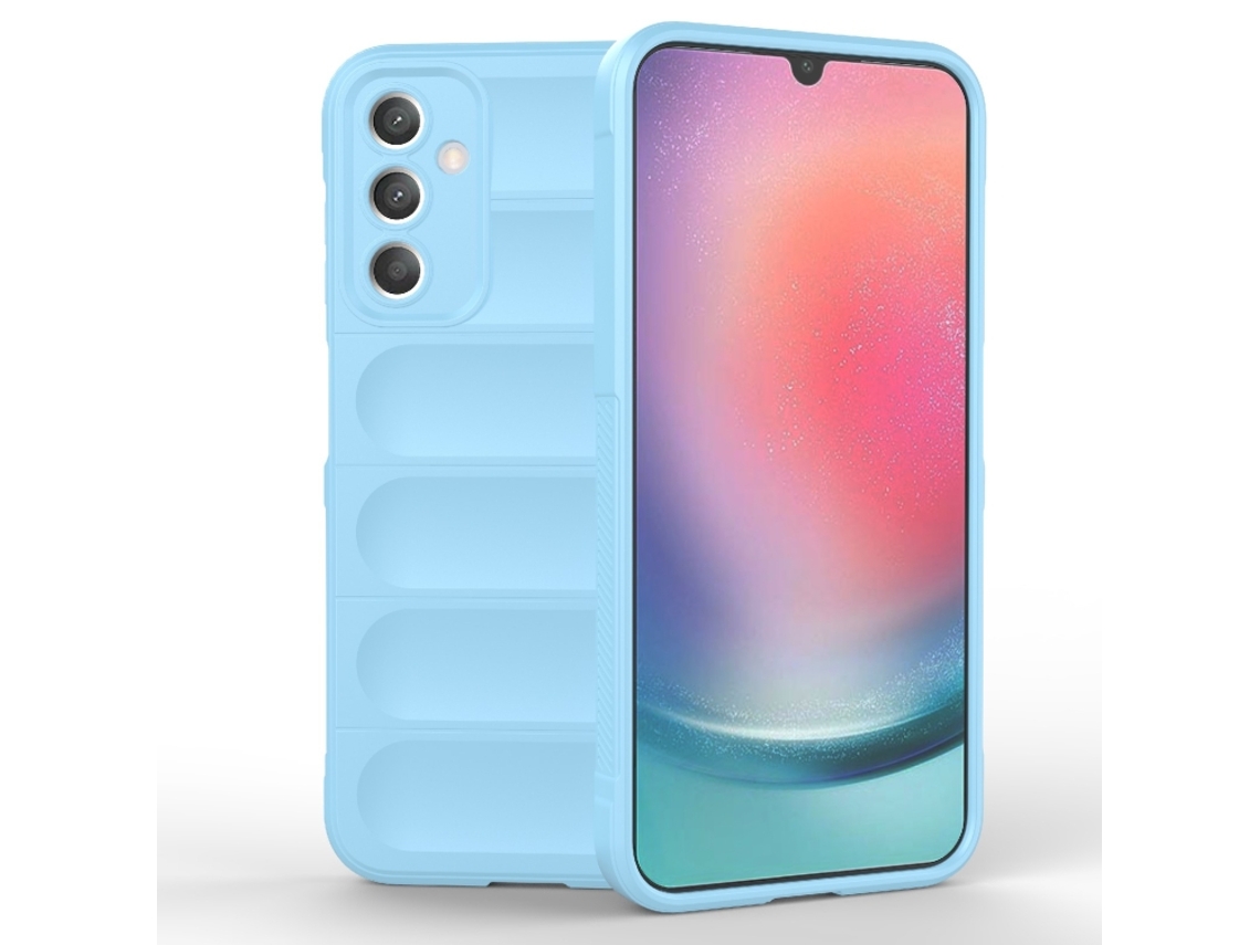 Capa Halinuia Para Samsung Galaxy A25 5g Magic Shield Tpu Flanela Azul Claro (proteção Integral, Interior Em Flanela)