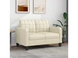 Vidaxl Sofá De 2 Lugares 120 Cm Couro Artificial Cor Creme