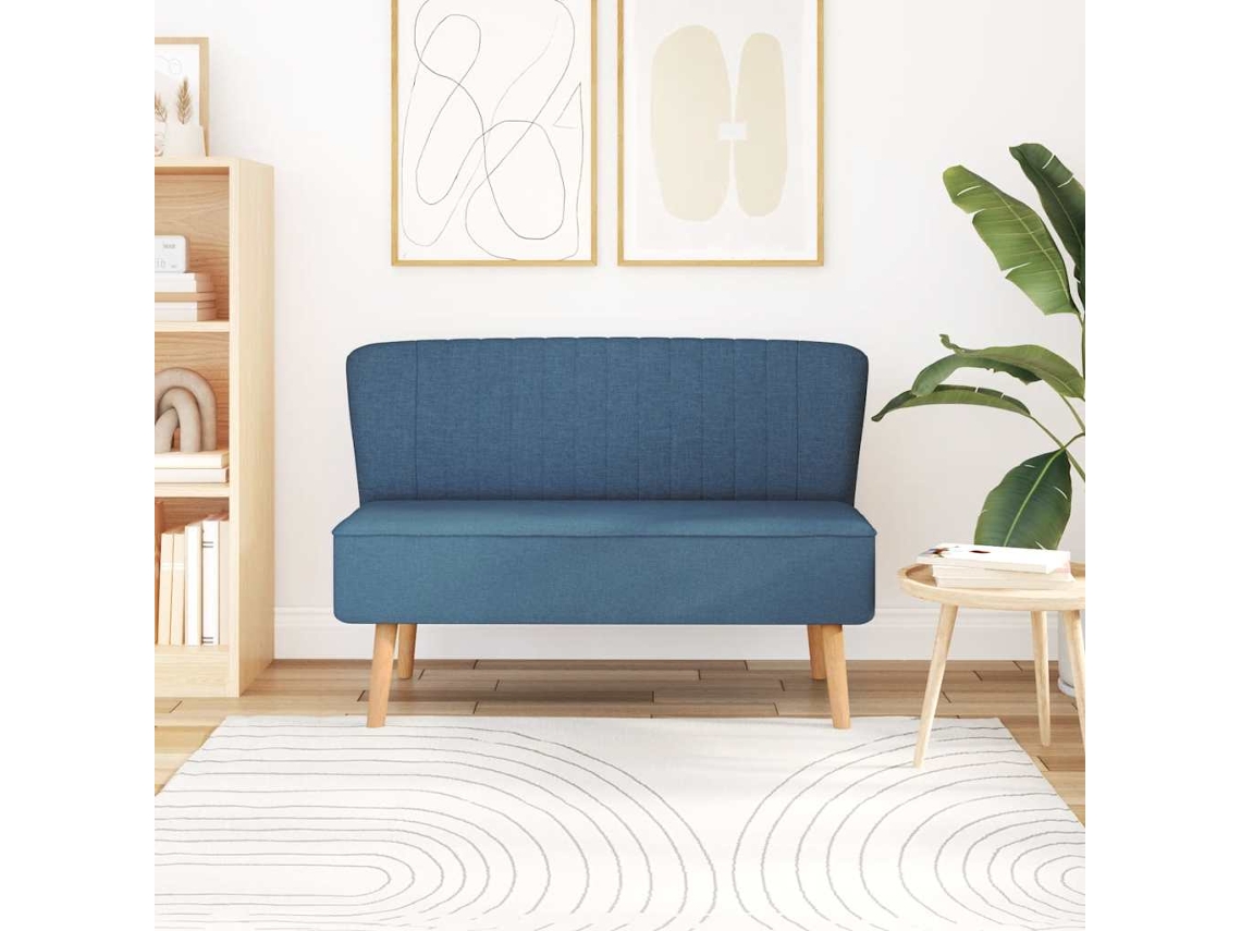 Vidaxl Sofá De Tecido 117x55,5x77 Cm Azul