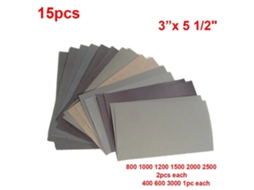 Folhas de Lixa 15 Unidades, Grão 800 a 3000, 76x140mm BRILVIBERA