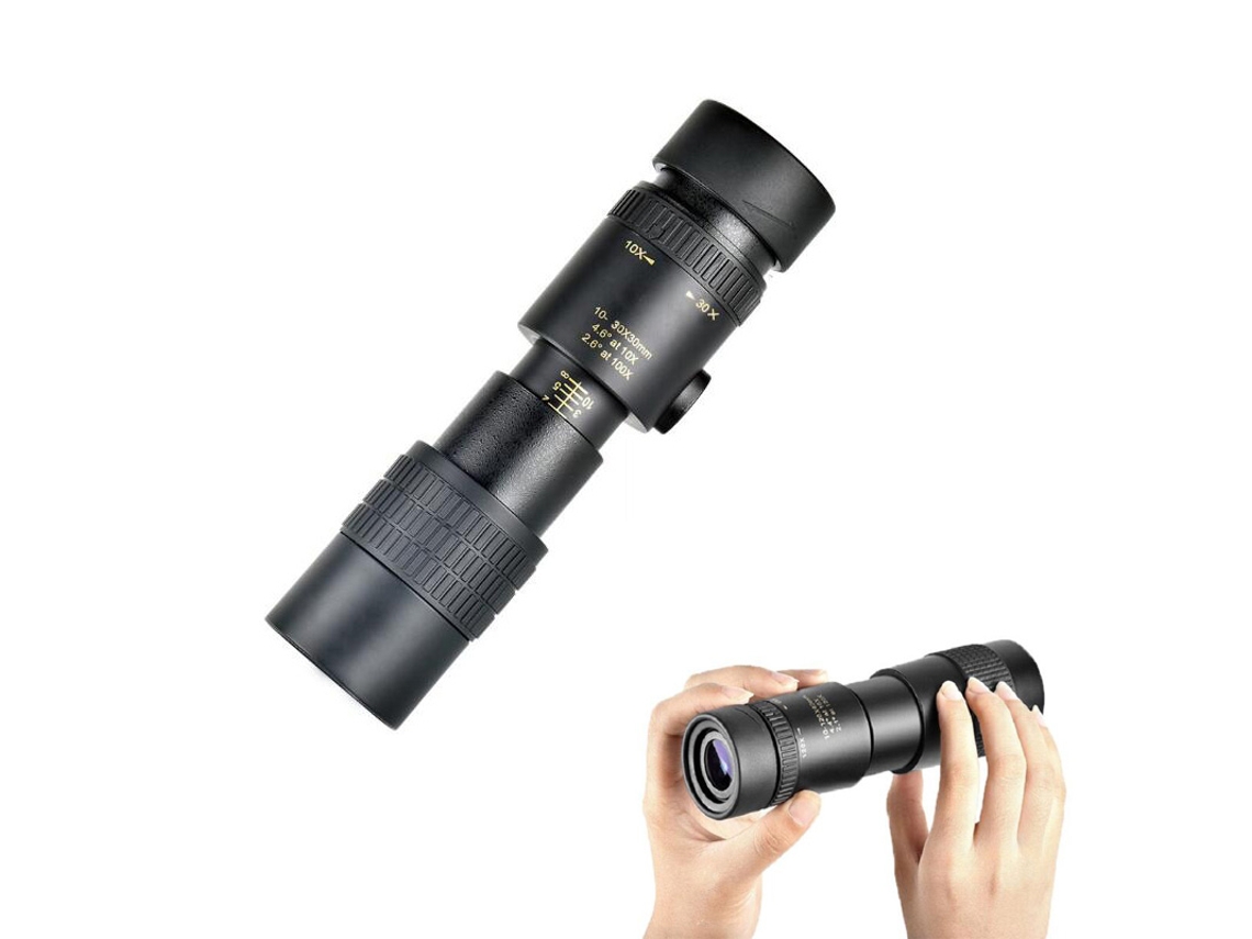 Telescópio Monocular, Telescópio Monocular Super Telezoom 10, 300x40mm, Telescópio Monocular com Suporte para Celular e Tripé BRILVIBERA
