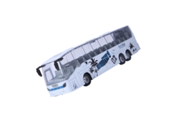 Primerox brinquedo de Ônibus Simulação 1:50 Liga com Luz Música Retrocesso Branco para Crianças