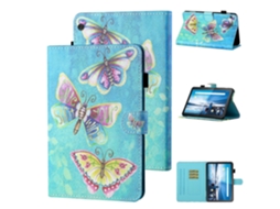 Capa De Couro Com Aba Horizontal, Estampa Colorida De Costura E Desenho Para Lenovo Tab M10 X605f / X505f, Com Suporte E Compartimento Para Cartão.