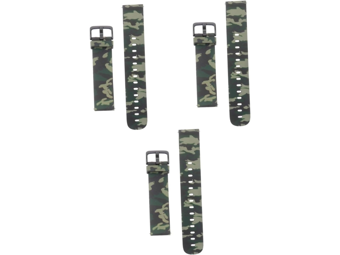 Conjunto De 3 Pulseiras De Silicone Modernas Para Relógios, Com Estampas Variadas.