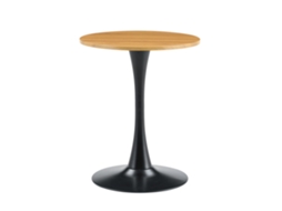 Mesa lateral redonda 60cm MDF, grão de madeira PAPRIKA