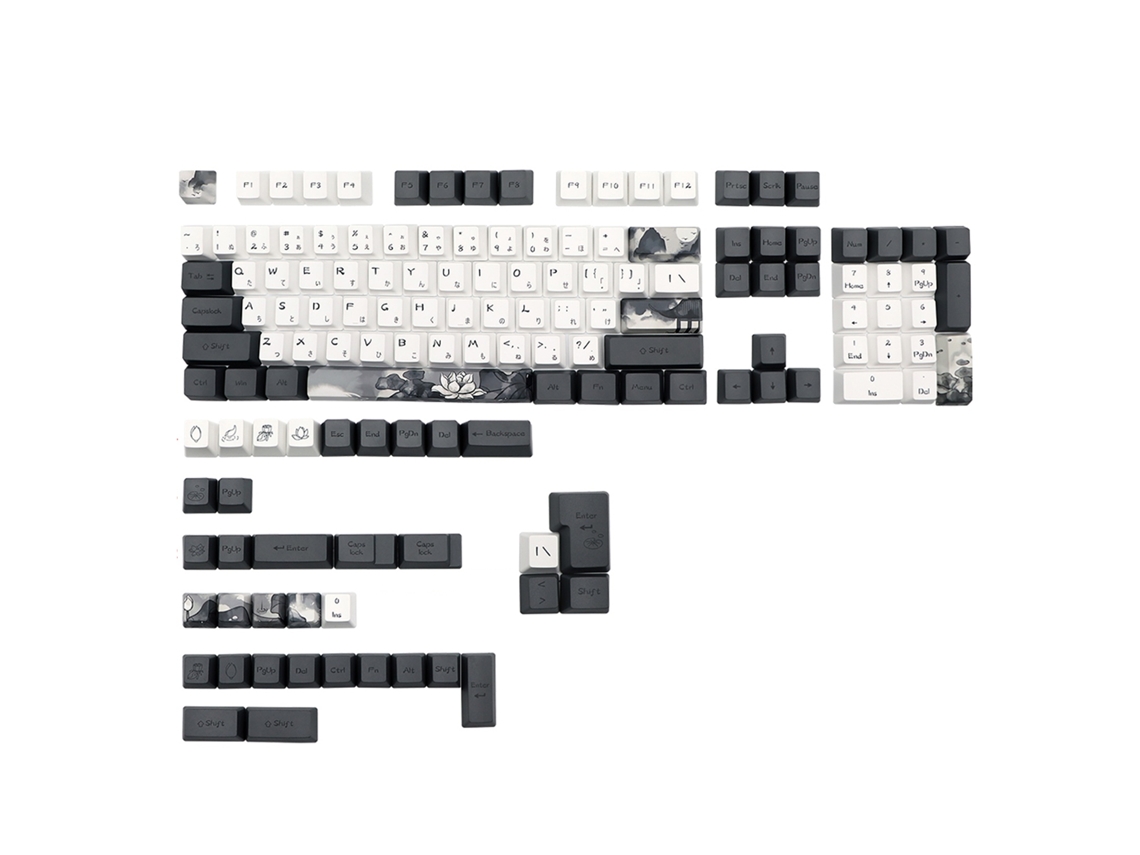 Lurelia Keycaps Tinta Lotus Japonesas Sublimação Tinta Pbt Perfil Oem 140 Teclas Para Teclado Mecânico