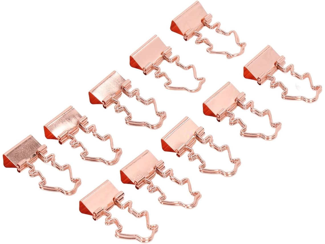 Conjunto de 30 Clipes de Papel em Ouro Rosa para Escola, Escritório e Casa. SFUSHOS