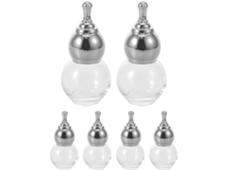 Conjunto de 8 frascos de vidro de 30ml com pontas banhadas a ouro para massagem.