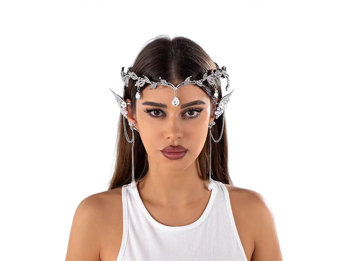 Conjunto De Faixa De Cabelo Multifuncional E Clipe De Orelha Com Strass Cintilantes Peça De Cabelo De Moda Adequada Para Um Visual Moderno Nostalgia88