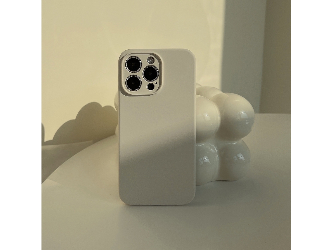 Capa Para Iphone 17 Pro Em Silicone Líquido Cinza-pedra, Cor Sólida, Proteção Total.