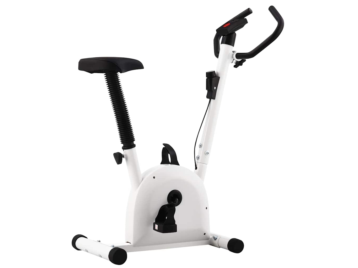 Vidaxl Bicicleta Estática Com Resistência Por Cinta Branca