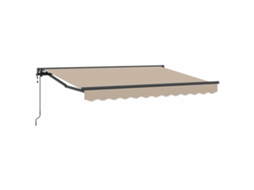 Vidaxl Toldo Retrátil Elétrico Bege 3,5 X 2 M