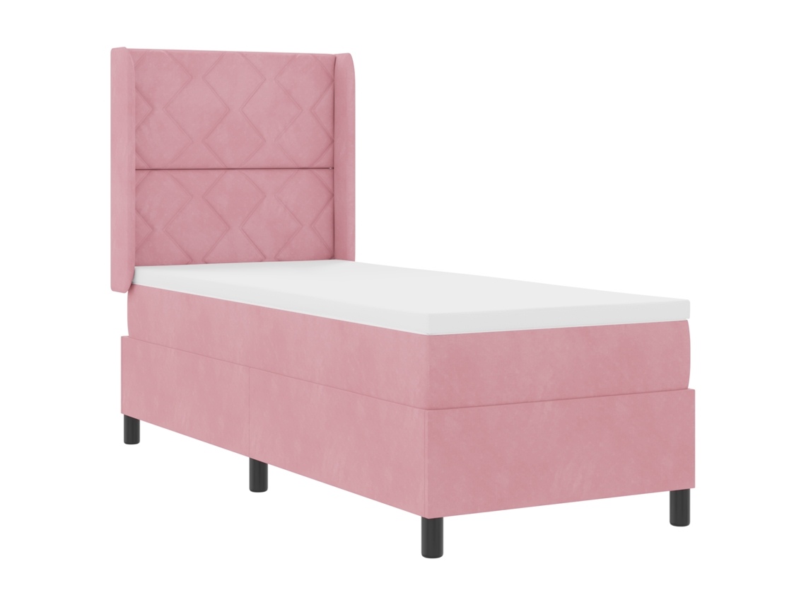 Colchão De Cama Pocket Spring De Veludo Rosa Vidaxl Rosa Veludo (80x200 Cm)