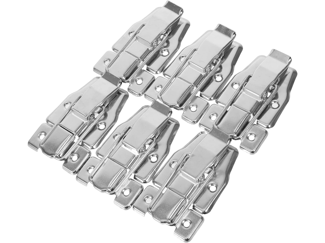 Conjunto de 6 marcadores de metal com acabamento prateado para caixas de joias.