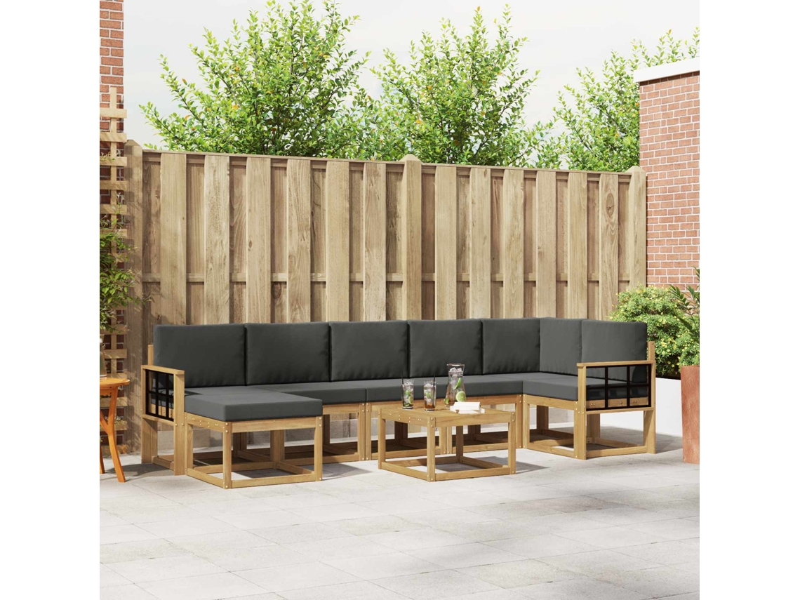 Vidaxl Conjunto De Sofás Para Exterior 8 Unid. Branco E Antracite