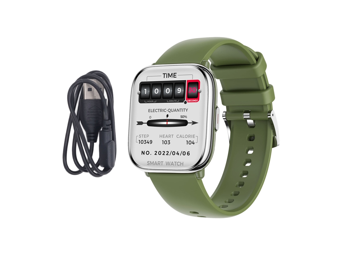 Relógio Inteligente 1.75 Polegadas Ip68 Monitor de Sono Contador de Passos Fitness Tracker Verde
