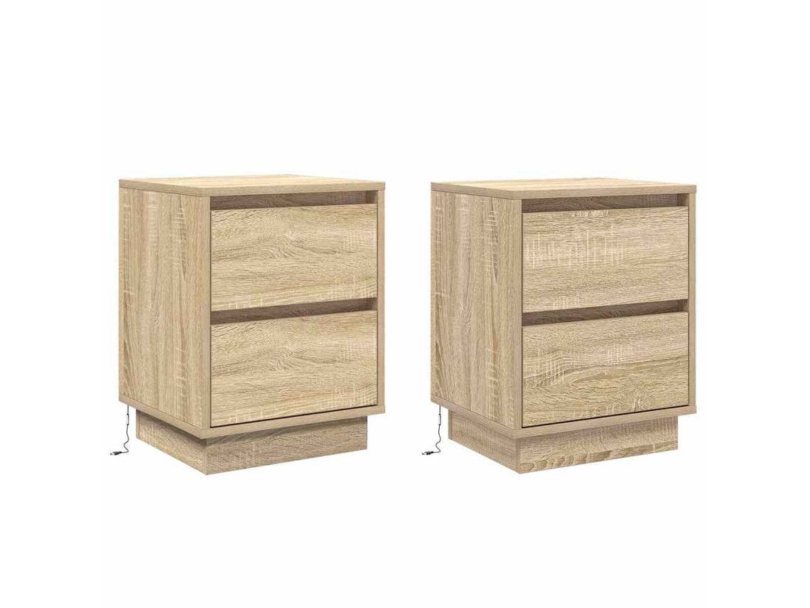 Conjunto de 2 Armários de Cabeceira Carvalho Sonoma 39x34,5x50 cm MAISON EXCLUSIVE