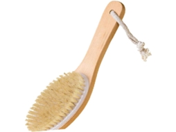 Escova De Banho Wooneky Com Fio E Cerdas Madeira Natural Para Esfoliação Massagem Corporal Cabo Curvo Estimula A
