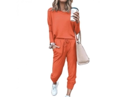 2026 conjunto de Pijama para Mulher de Duas Peças com Bolsos e Corte Amplo S Naranja