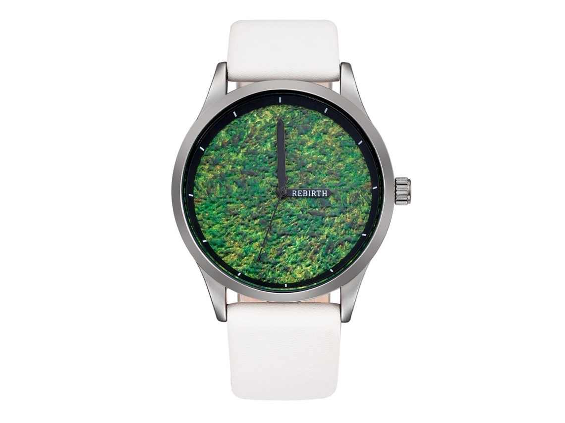 Reloj Casual Unisex De Cuarzo Con Correa De Pu Rebirth (blanco Verde)