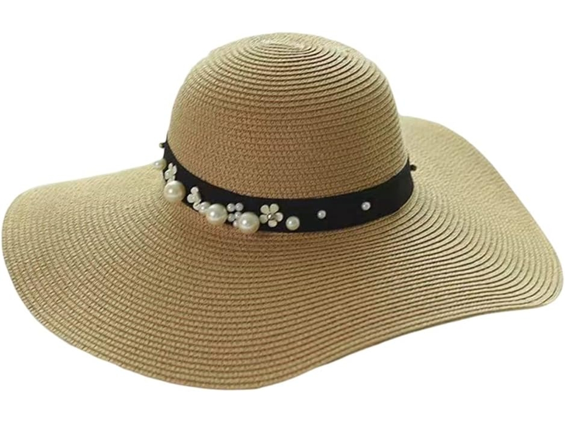 Chapéu De Praia Tído À Mão Para Mulheres E Homens Com Miçangas, Para Camping, Cor Cáqui, Tamanho Único