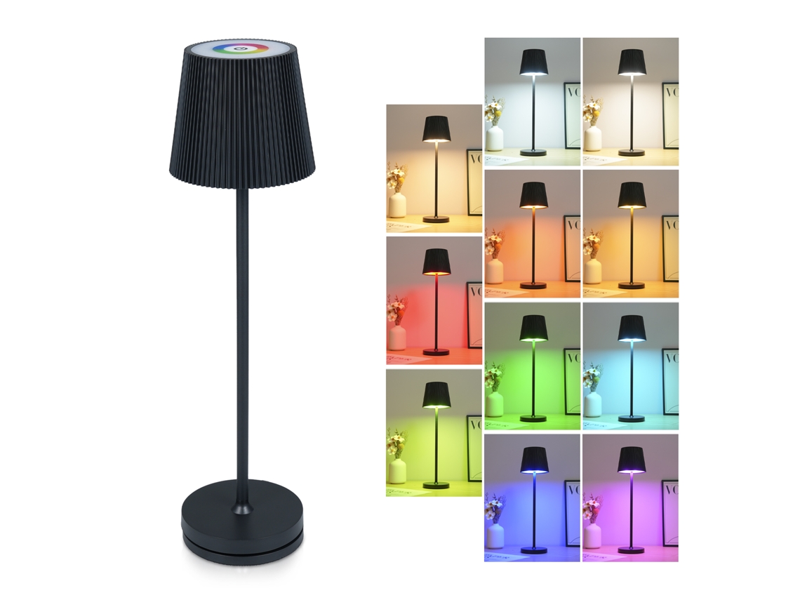 2026 lâmpada de Escritório Recarregável com Textura Metálica, Luz Ambiente Rgb, Ajuste Deslizante e Bateria 4000mah