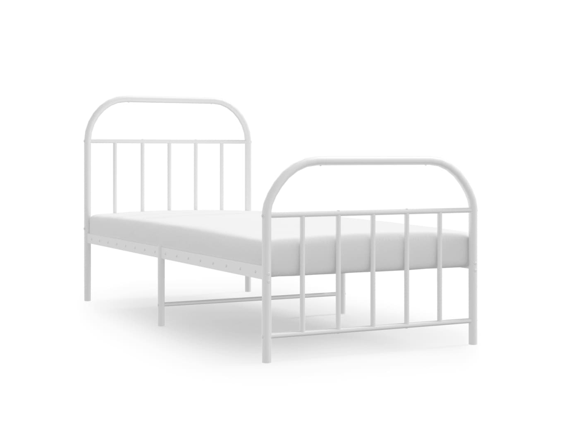 Bed Frame, Bed Frames Vidaxl Branco Aço (90 X 190 Cm)