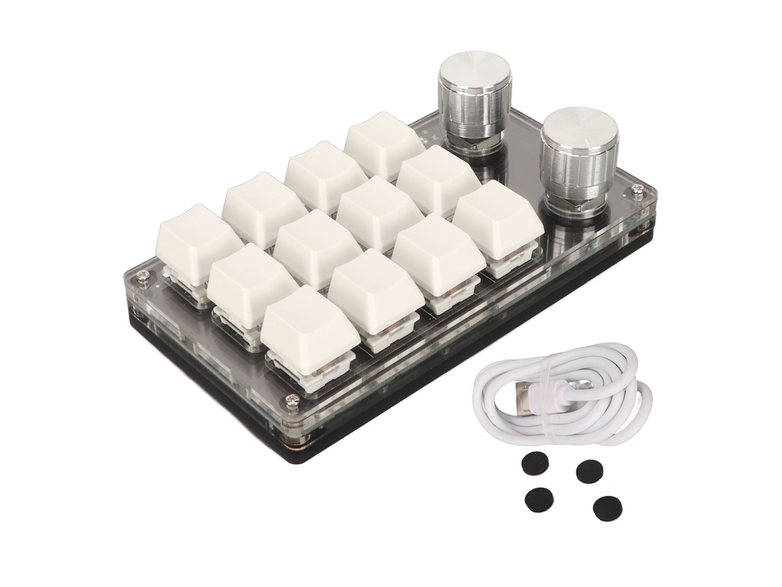 Teclado Mecânico Unimanual De 12 Teclas Com Interruptor Azul