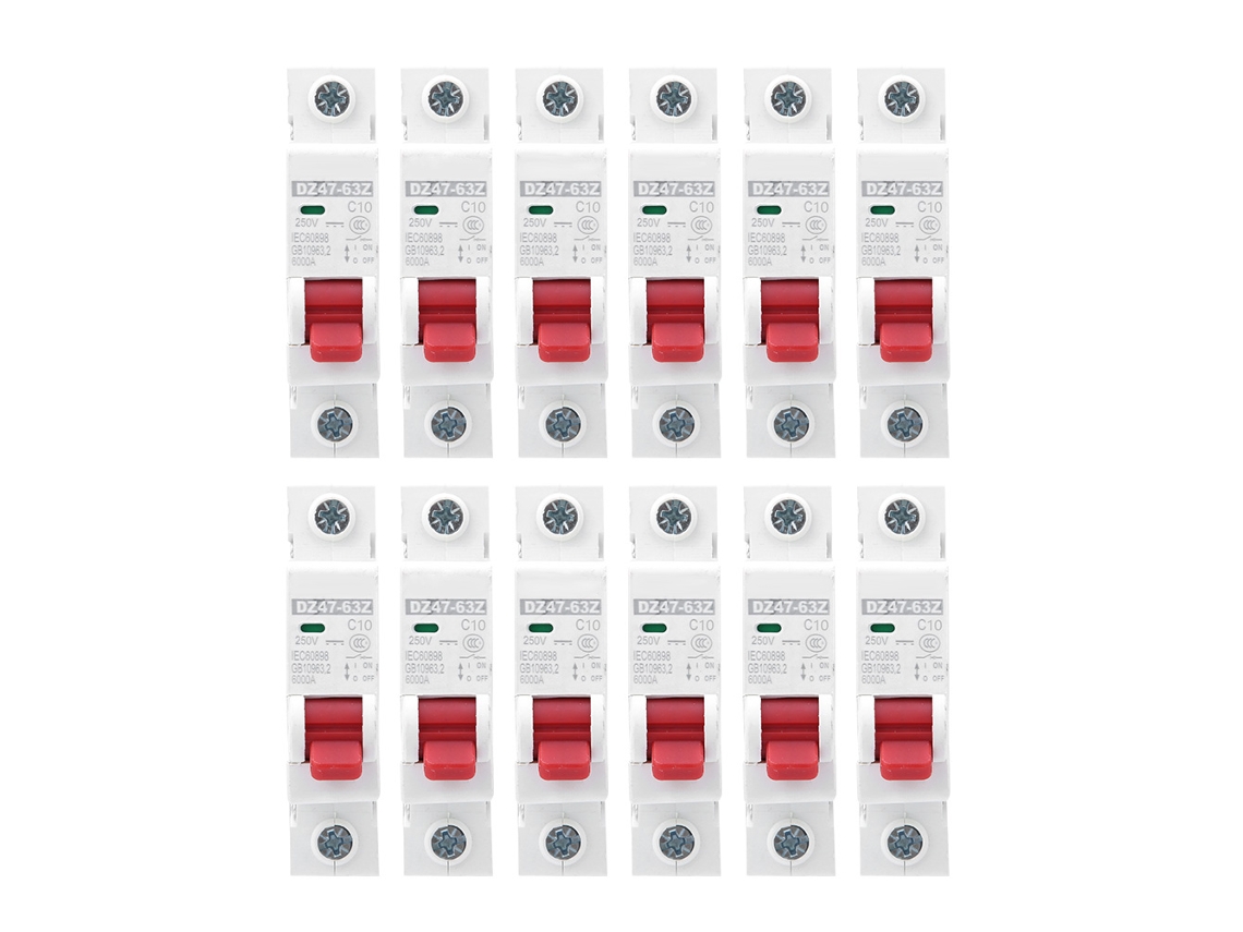 12 Peças Disjuntor MCb DZ47 63Z DC250V 1P 10A S/MARCA