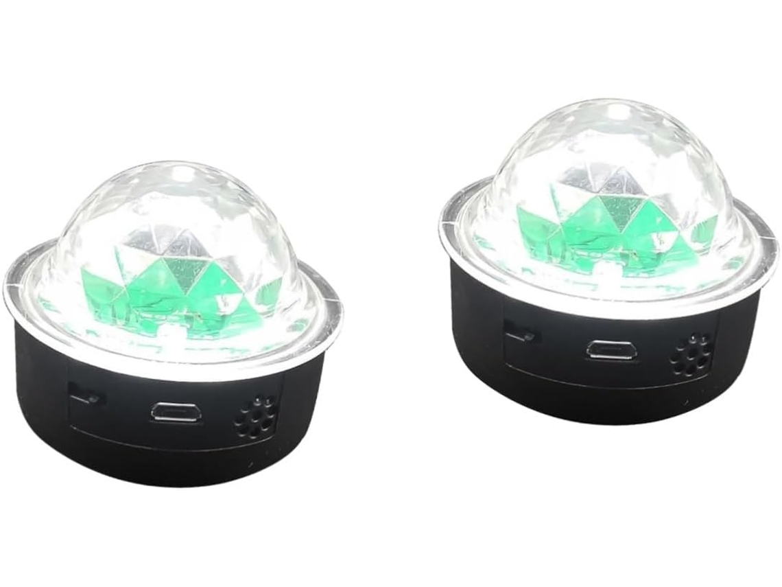 Conjunto De 2 Lâmpadas Led Para Carro Com Efeito Disco E Luz Ambiente Usb