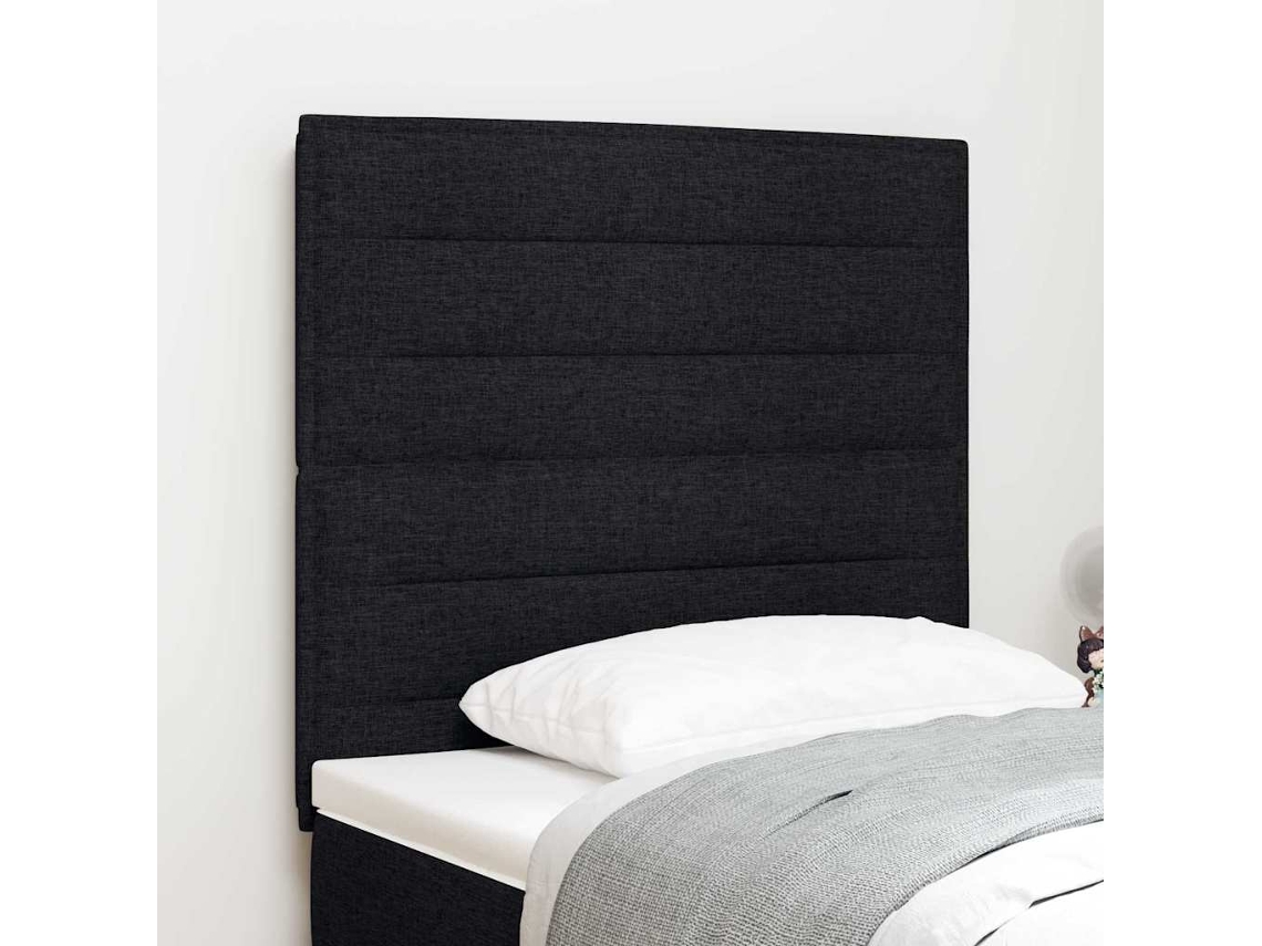 Vidaxl Cabeceira Led Com Fitas Led Com Cabeceira Preto 90 Cm Tecido