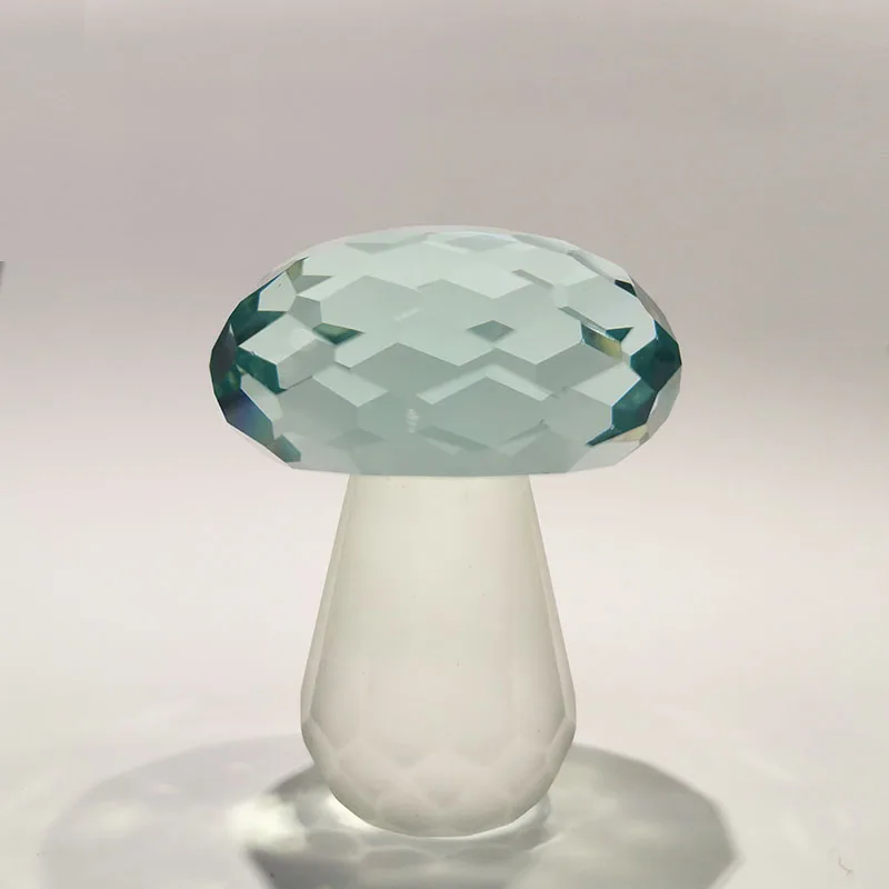 Ornamento de Cogumelo de Cristal , Joia de Vidro Lapidado, Artesanato. MDUG (azul Celeste, 53 Mm)