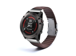 Bracelete Silicone Stripe Adaptável Garmin Marq Adventurer Castanho
