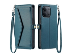 Capa De Couro Tkdaddy Para Xiaomi Redmi 15c 5g (ue) (173 Mm) / 15c 4g (ue) (173 Mm) Com Alça De Pulso E Suporte Tipo Carteira, Capa Para Celular Verde