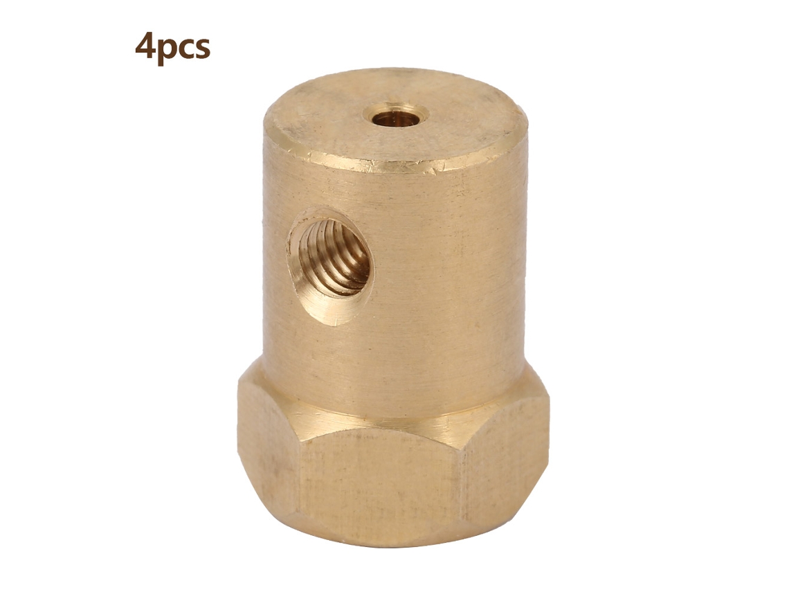 4pcs Acoplador De Eixo Hexagonal De Latão Para Motor Conector Extendido (2mm)